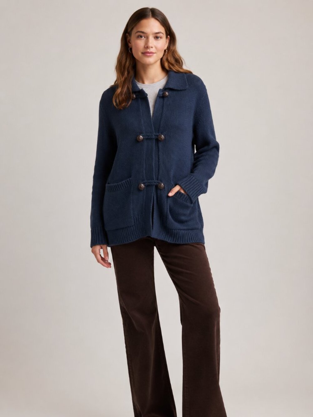 ALEX MILL Ada Cardigan Sweater Dark Blue Size XL